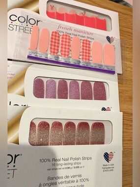Bundle of 4 Packs Color St. nail wraps, breast cancer awareness, glitter, print